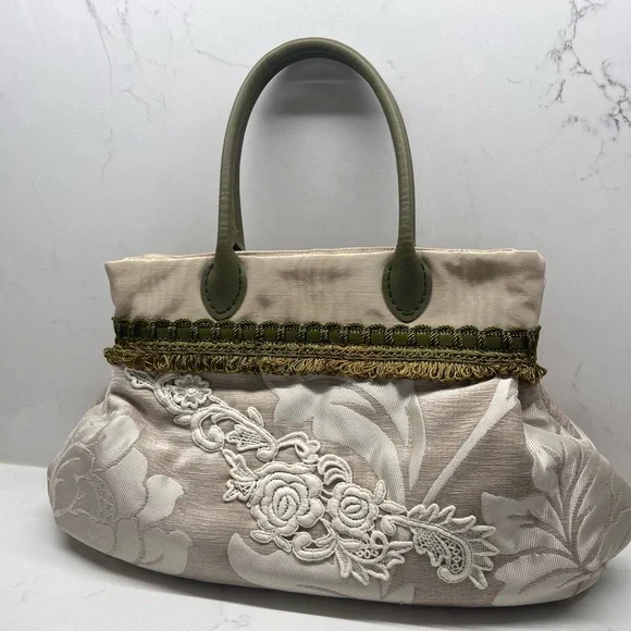 RARE VINTAGE handbag embroidered lace! Handmade, flowers, purse, shoulder bag - Picture 2 of 5